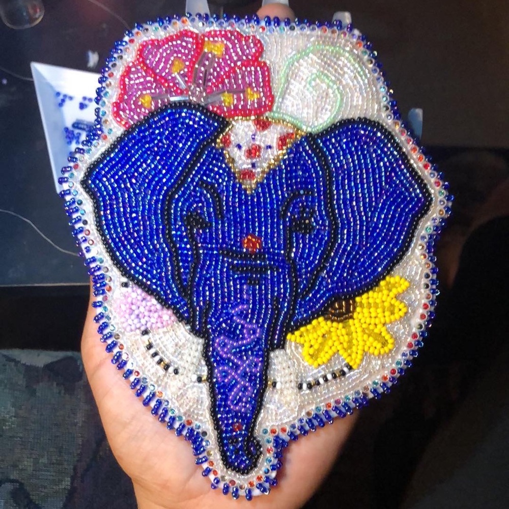 Beaded Elephant medallion